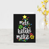 Mele Kalikimaka Christmas Hawaiian  カード (黄色い花)