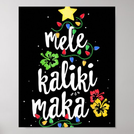 Mele Kalikimaka Christmas Hawaiian T Shirt ポスター (正面)