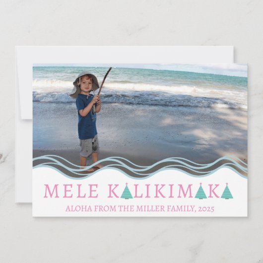 Mele Kalikimaka Christmas Photo Collage シーズンカード (正面)
