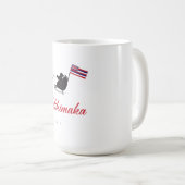 Mele Kalikimaka Christmas Santa with Hawaiian flag コーヒーマグカップ (正面右)