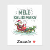 Mele Kalikimaka Christmas Shirt � Santa Sleigh Sea シール (シート)