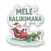 Mele Kalikimaka Christmas Shirt � Santa Sleigh Sea シール (正面)