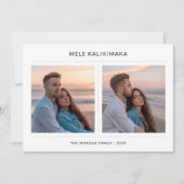 Mele Kalikimaka Coastal Sunset Couple Photo シーズンカード (正面)