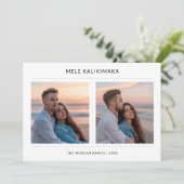 Mele Kalikimaka Coastal Sunset Couple Photo シーズンカード (スタンド正面)