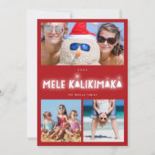 Mele Kalikimaka Glow 3 Photo Collage Christmas シーズンカード (正面)
