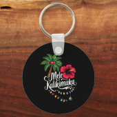 Mele Kalikimaka Hawaii Santa Hawaiian Merry Christ キーホルダー (正面)