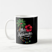 Mele Kalikimaka Hawaii Santa Hawaiian Merry Christ コーヒーマグカップ (左)