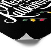 Mele Kalikimaka Hawaii Santa Hawaiian Merry Christ ポスター (角)