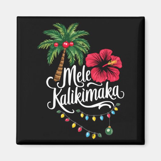Mele Kalikimaka Hawaii Santa Hawaiian Merry Christ マグネット (正面)