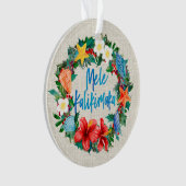 Mele Kalikimaka Hawaiian Beach Christmas Wreath オーナメント (正面)