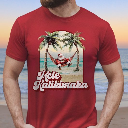 Mele Kalikimaka Hawaiian Christmas Beach Tシャツ