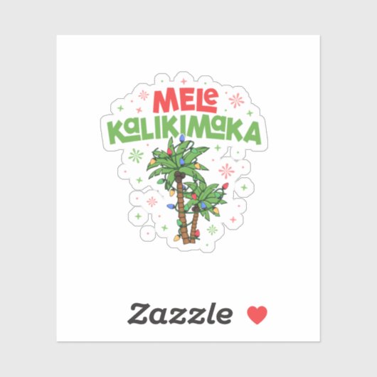 Mele Kalikimaka Hawaiian Christmas Palm Tree Light シール (シート)