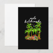 Mele Kalikimaka Hawaiian Christmas Palm Tree Light 招待状 (正面/裏面)