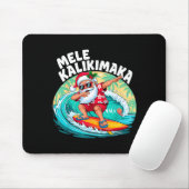 Mele Kalikimaka Hawaiian Christmas Santa Surfing B マウスパッド (マウス)