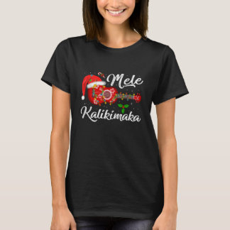 Mele Kalikimaka Hawaiian Music Ukulele Guitar Chri Tシャツ