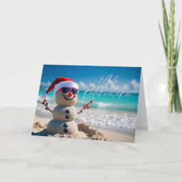 Mele Kalikimaka Merry Christmas Island Beach Style カード