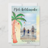 Mele Kalikimaka Palm Tree Photo シーズンカード (正面)