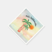 Mele Kalikimaka Palm Trees Napkins スタンダードカクテルナプキン (角)