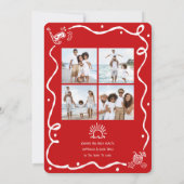 Mele Kalikimaka Red 5 Photo Hand Drawn Christmas シーズンカード (裏面)