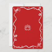 Mele Kalikimaka Red Green Hand Drawn Fun Christmas 招待状 (裏面)