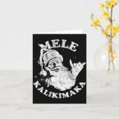Mele Kalikimaka Retro Hawaii Santa Aloha Christmas カード (黄色い花)