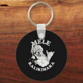 Mele Kalikimaka Retro Hawaii Santa Aloha Christmas キーホルダー (正面)