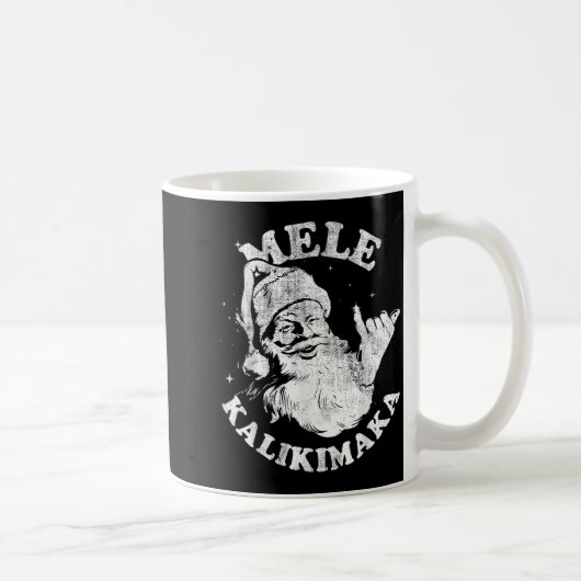 Mele Kalikimaka Retro Hawaii Santa Aloha Christmas コーヒーマグカップ (右)