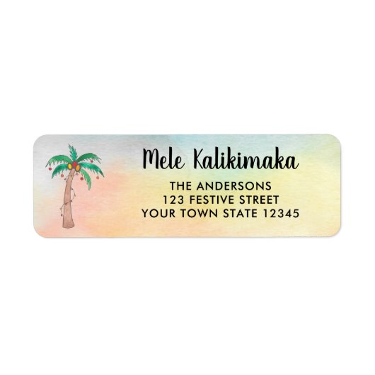 Mele Kalikimaka Return Address ラベル (正面)