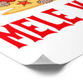 Mele Kalikimaka Santa Christmas ポスター (角)