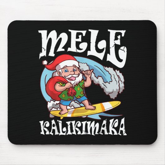 Mele Kalikimaka Santa Surfing Hawaii Christmas  マウスパッド (正面)