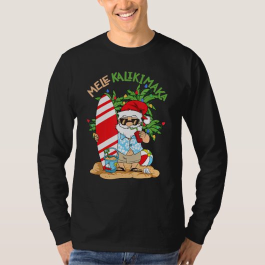 Mele Kalikimaka Santa Tropical Christmas In July H Tシャツ (正面)