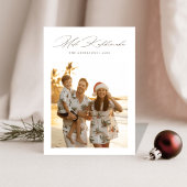  Mele Kalikimaka Script Tropical Family Photo シーズンカード