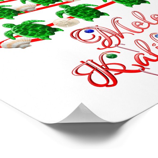 Mele Kalikimaka Sea Turtles ポスター (角)