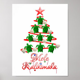 Mele Kalikimaka Sea Turtles ポスター