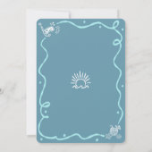 Mele Kalikimaka Teal Purple Green Doodle Christmas 招待状 (裏面)