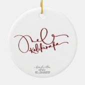 Mele Kalikimaka Ti Leaf Wreath Ornament セラミックオーナメント (裏面)