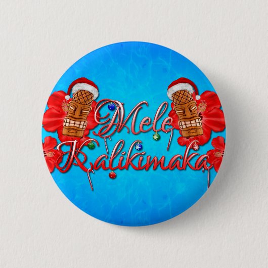 Mele Kalikimaka Tiki 缶バッジ (正面)