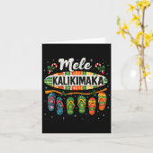 Mele Kalikimaka Trocal Christmas Flip Flop カード (黄色い花)