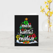 Mele Kalikimaka Trocal Christmas Hawaiian Santa Xm カード (黄色い花)