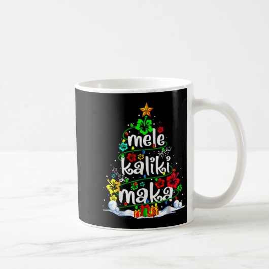 Mele Kalikimaka Trocal Christmas Hawaiian Santa Xm コーヒーマグカップ (右)