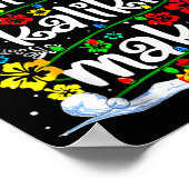 Mele Kalikimaka Trocal Christmas Hawaiian Santa Xm ポスター (角)