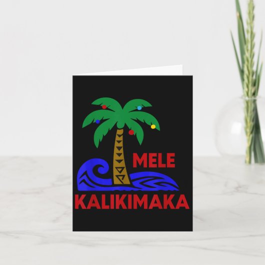 Mele Kalikimaka Trocal Holiday Palm Tree Xmas Hawa カード (正面)