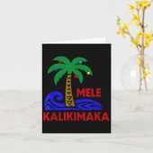 Mele Kalikimaka Trocal Holiday Palm Tree Xmas Hawa カード (黄色い花)