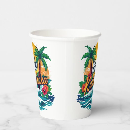 Mele Kalikimaka Tropical Christmas  紙コップ (右)
