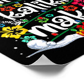 Mele Kalikimaka Tropical Christmas Hawaiian Santa ポスター (角)