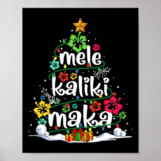 Mele Kalikimaka Tropical Christmas Hawaiian Santa ポスター (正面)