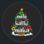 Mele Kalikimaka Tropical Christmas Hawaiian Santa ラウンドシール<br><div class="desc">メレカリキマカトロピカルクリスマスハワイアンサンタクリスマスツリー</div>