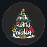 Mele Kalikimaka Tropical Christmas Hawaiian Santa ラウンドシール<br><div class="desc">メレカリキマカトロピカルクリスマスハワイアンサンタクリスマスツリー</div>