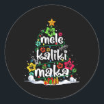 Mele Kalikimaka Tropical Christmas Hawaiian Santa ラウンドシール<br><div class="desc">メレカリキマカトロピカルクリスマスハワイアンサンタクリスマスツリー</div>