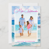 Mele Kalikimaka Tropical Christmas Photo シーズンカード (正面)